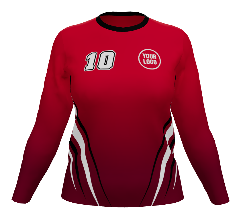 Striker Female Long Sleeve Fitted V-Neck jersey, design 04